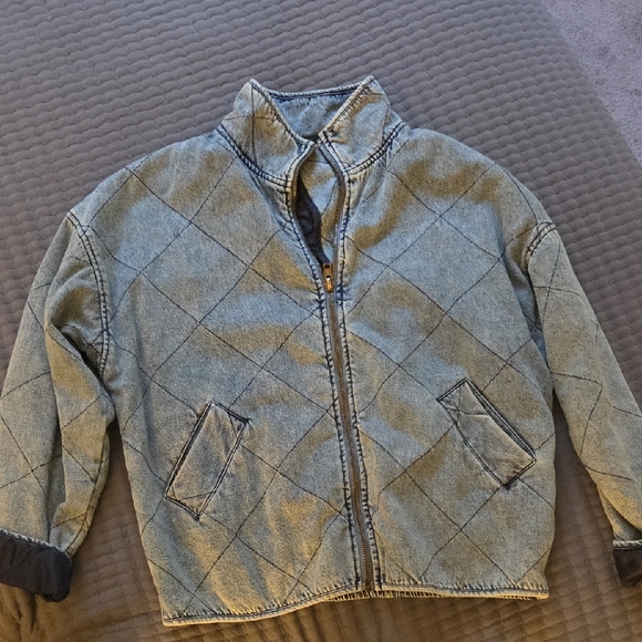 EUC BY Together Blue Quilted DENIM Jacket Small - Picture 1 of 4